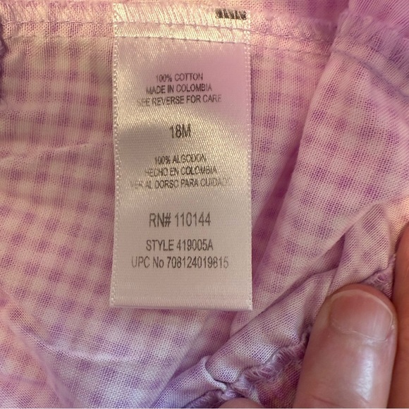 Vintage Austin and Ashley Purple and Yellow gingham embroidery bears 18 mo dress - Picture 6 of 10